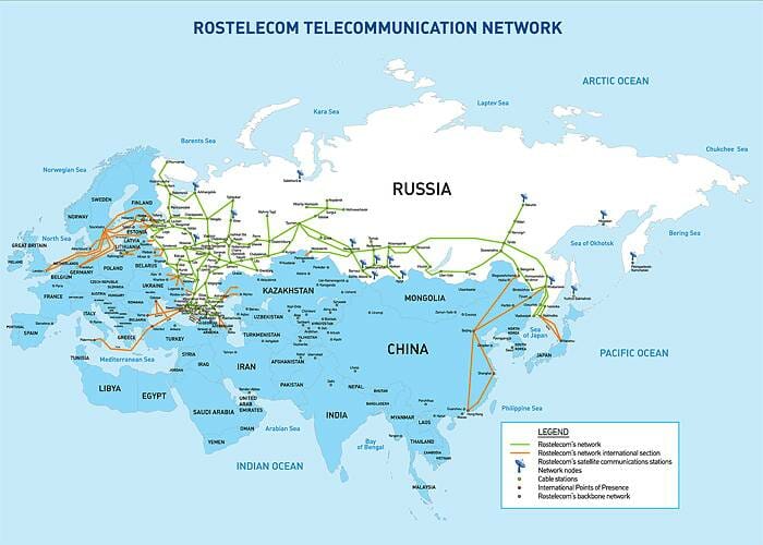 «Ростелеком» обладает крупнейшей магистральной сетью связи в стране общей протяженностью около 500 тыс. км
