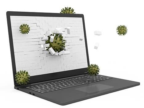 Laptop Virus Attack Concept